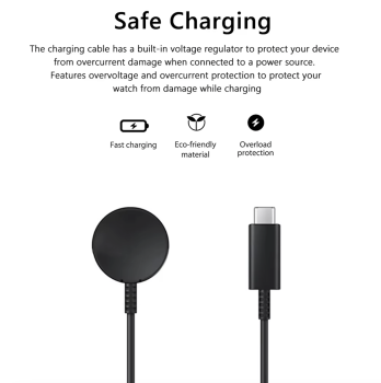 Valmento PD Typ USB-C Ladekabel für Samsung Galaxy Watch 6 / 5 Pro / 4 / 3 – Magnetisches Kabelloses Laden